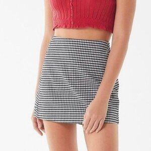 Urban Outfitters Women's Black and White Gingham Plaid Mini Skirt Size L